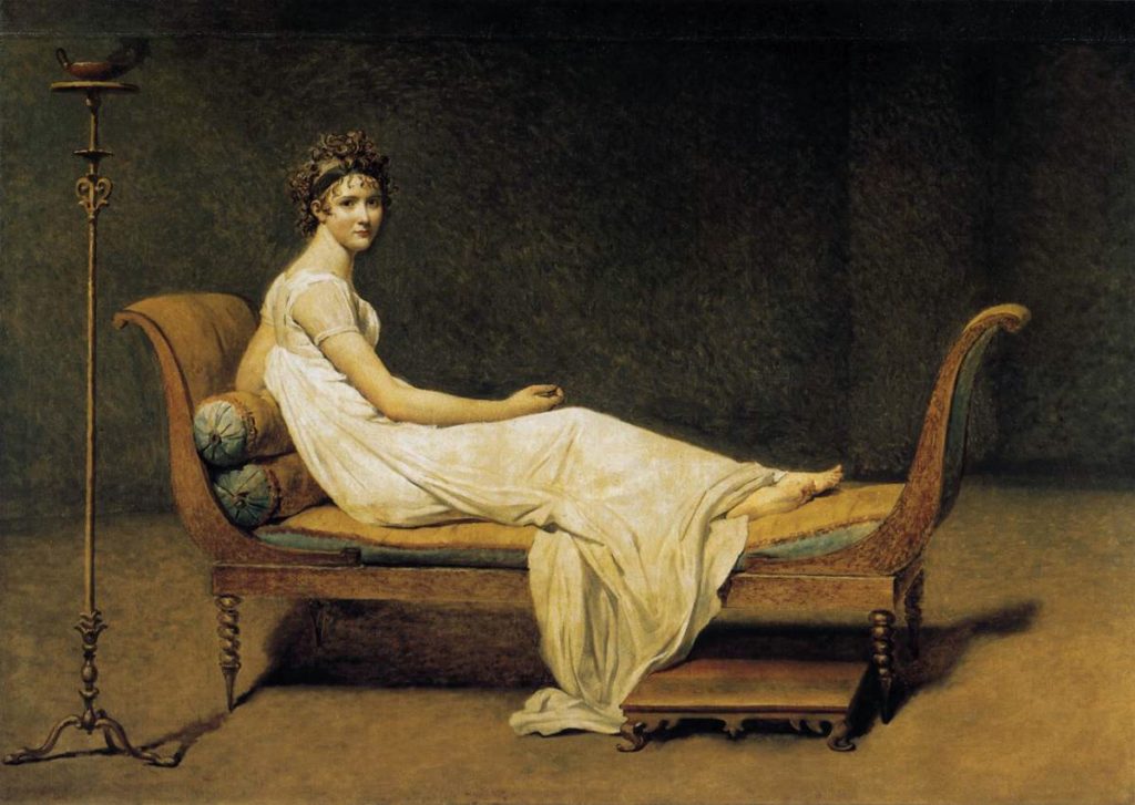 Portrait de madame Récamier en 1800 par Jacques-Louis David, Paris, musée du Louvre.