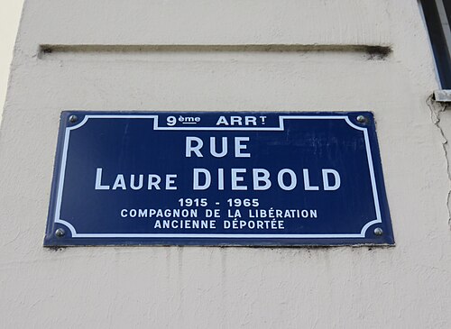 Lyon 9e Rue Laure Diebold Plaque (fév 2019)